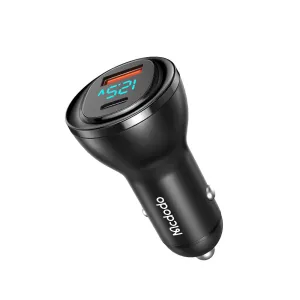 Multi Port Charger Tangle Free Cable Mcdodo 95W Pd Car Charger - Aurora Series(1A 1C, Digital Display)