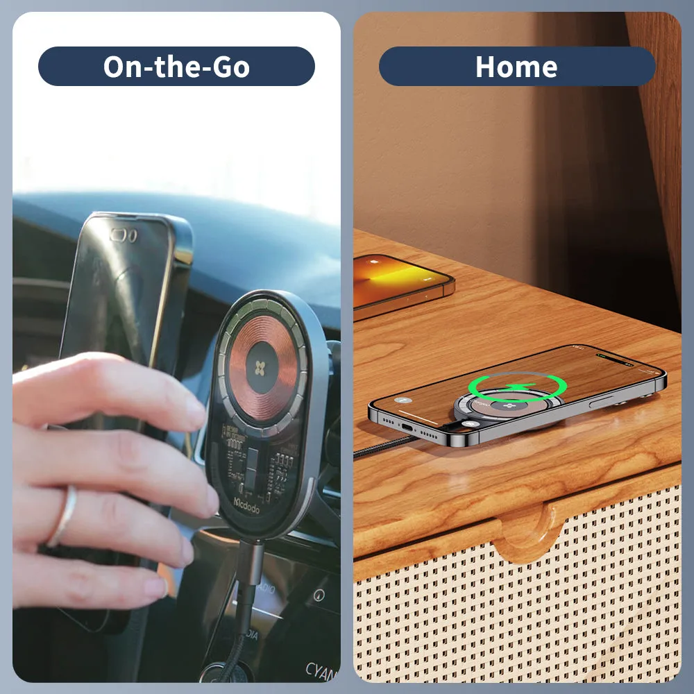 Mcdodo Wireless Magsafe Car Mount Charger (Prism Series) Smart Charging
