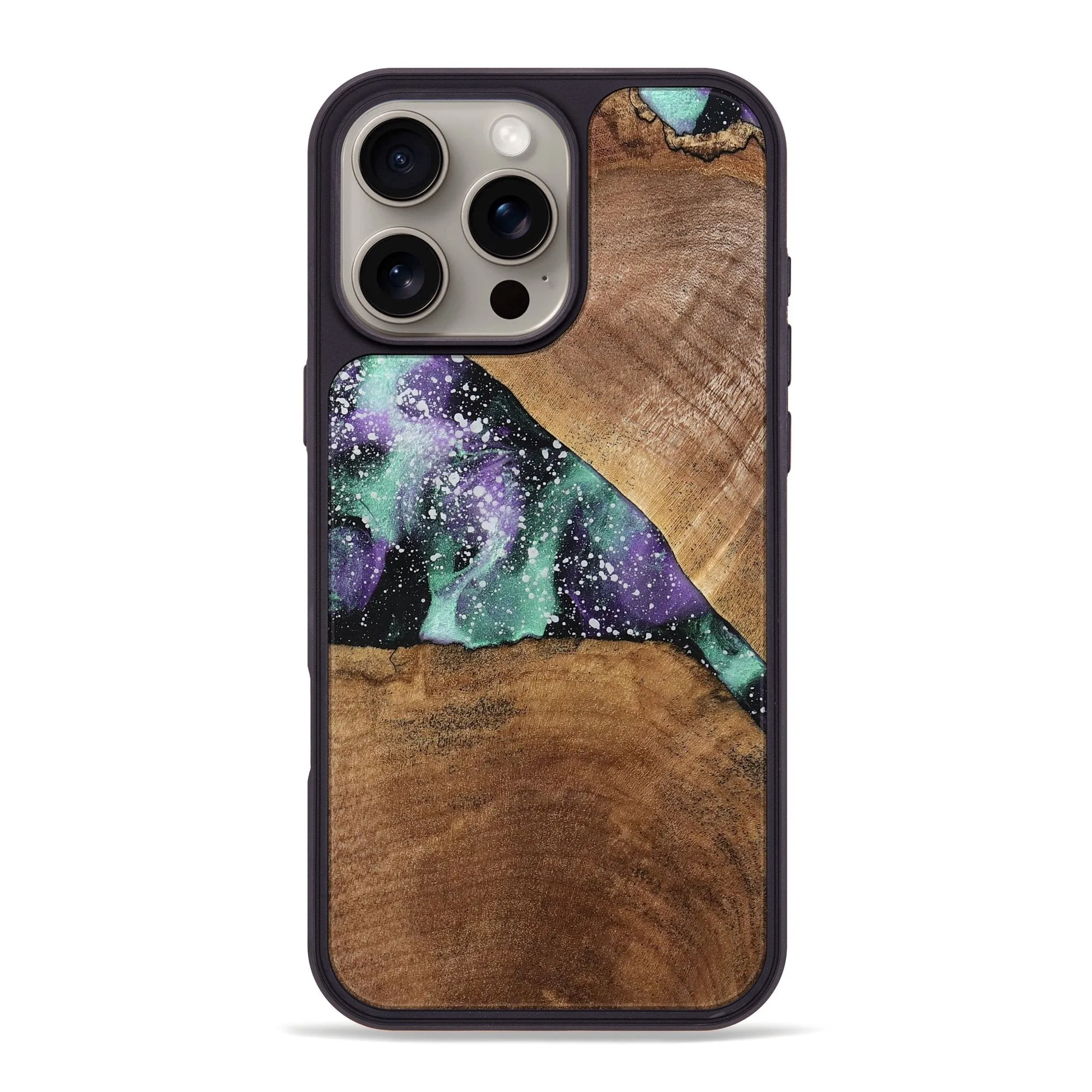 Iphone 16 Pro Max Wood Phone Case - Ronald (Cosmos, 779381) Anti Finger Streak Anti Spy Film
