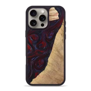 Iphone 16 Pro Max Wood Phone Case - Brandy (Red, 776241) Anti Reflection Screen
