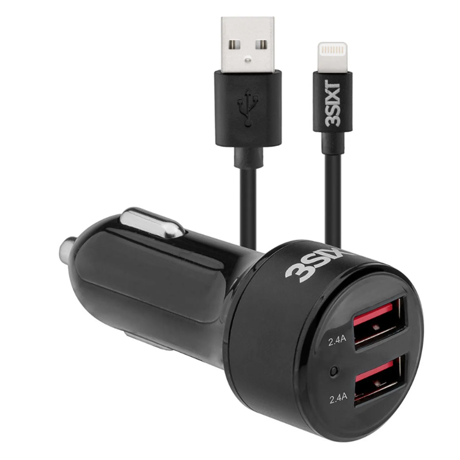 Secure Adapter 3Sixt Car Charger 4.8A   Usb-A To Lightning Cable 1M