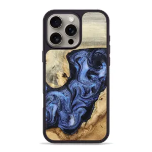 Shock Absorption Iphone 16 Pro Max Wood Phone Case - Ethelyn (Blue, 781577)
