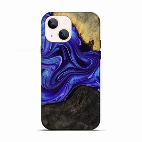 Iphone 13 Wood Live Edge Phone Case - Finley (Purple, 777381) Bubble Resistant Film