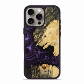 Crystal Clear Iphone 16 Pro Max Wood Phone Case - Herman (Purple, 769458)