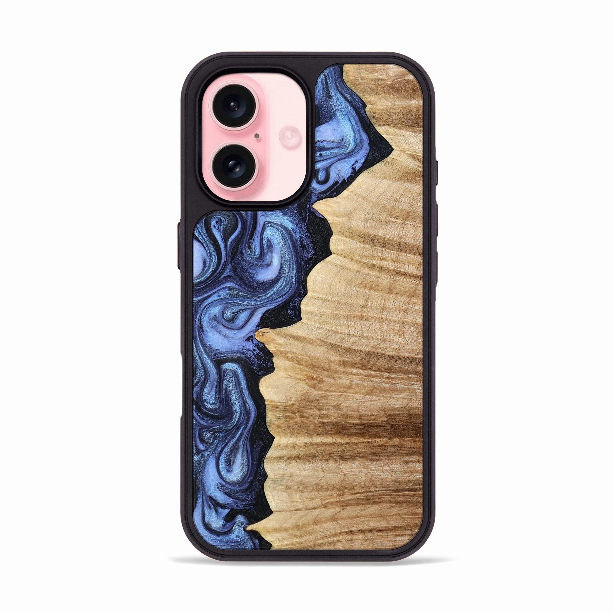 Protective Cover Iphone 16 Wood Phone Case - Lindy (Blue, 778671)