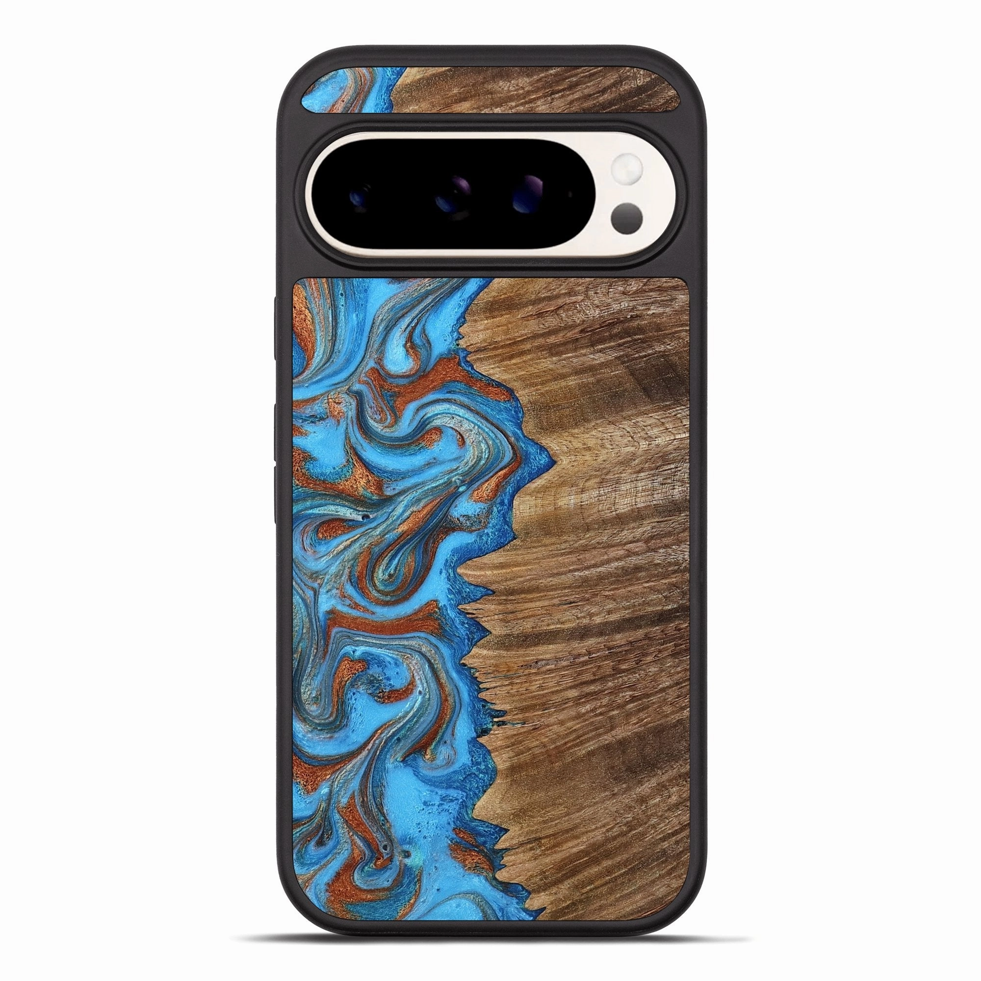 Anti Shock Screen Pixel 10 Pro Xl Wood Phone Case - Roxane (Teal & Gold, 771479)