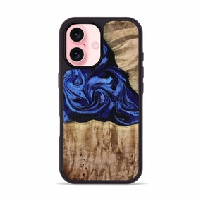 Iphone 16 Wood Phone Case - Salina (Blue, 779469) HD Screen Protector
