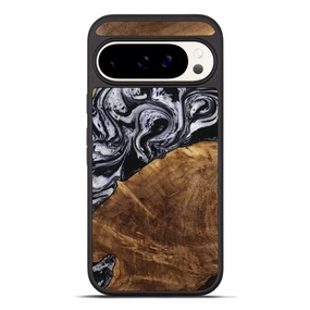 Pixel 10 Pro Xl Wood Phone Case - Adalynn (Black & White, 770259) Impact Resistant Reinforced Corners