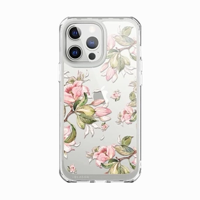 Iphone 13 Pro Max Halo Case - Flower Buds Peach Shatterproof Glass
