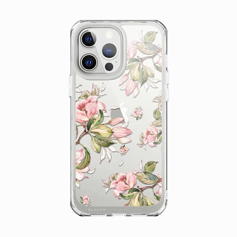 Iphone 13 Pro Max Halo Case - Flower Buds Peach Shatterproof Glass