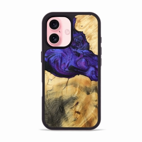 Iphone 16 Wood Phone Case - Jevon (Purple, 765354) Shock Absorbing