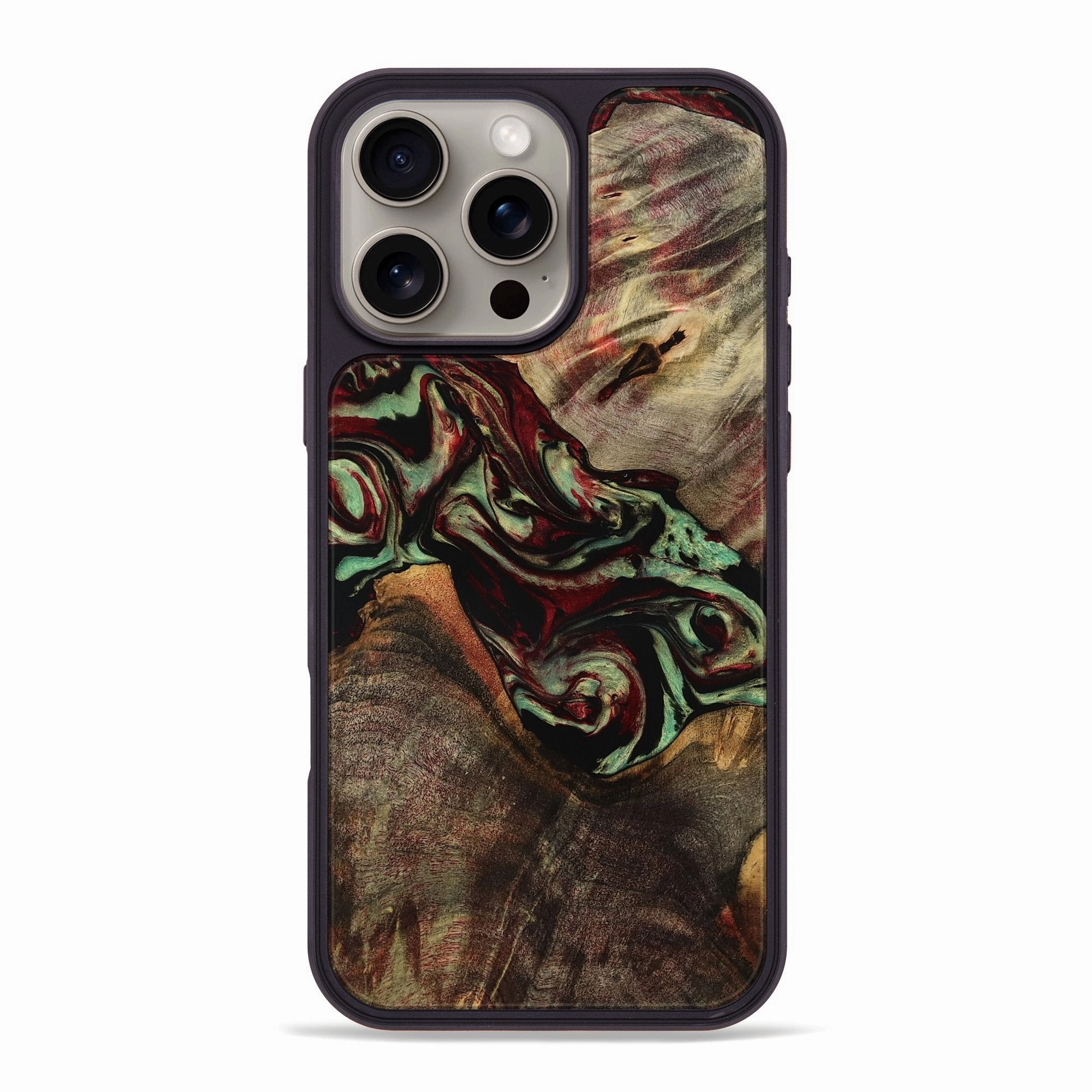 Edge Guard Anti Dust Iphone 16 Pro Max Wood Phone Case - Thiago (Green, 771815)