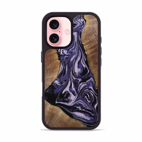 Anti Fingerprint Film Oleophobic Coating Iphone 16 Wood Phone Case - Jeffrey (Purple, 769463)