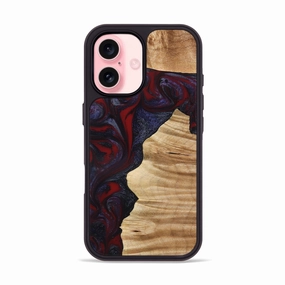 Anti Finger Smudge Film Iphone 16 Wood Phone Case - Savanna (Red, 777544)