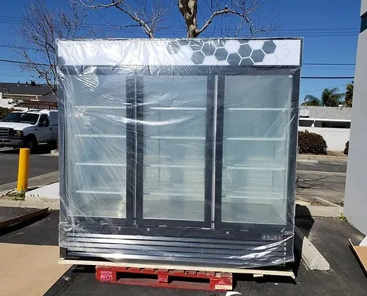 Migali - C-72RM-HC, Commercial 83" 3 Glass Door Merchandiser Refrigerator 72 cu. ft.