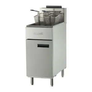 Migali - C-F40-NG, Commercial 40Lbs Deep Fryer 3 Burners 1 Fry Pot Natural Gas BTU102000