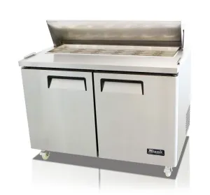 Migali - C-SP48-18BT-HC, Commercial 48?? 18 Pans Salad Sandwich Food Prep Table Refrigerator Big Top 12 cu. ft.
