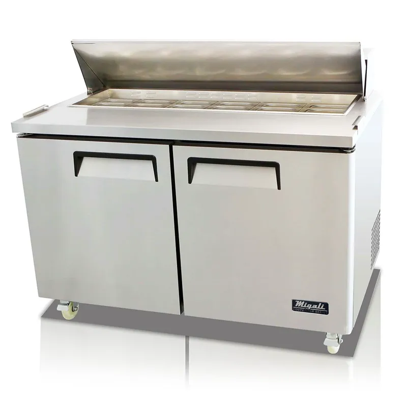 Migali - C-SP60-16-HC, Commercial 60" 16 Pan Salad Sandwich Food Prep Table Refrigerator 18.2 cu.ft.