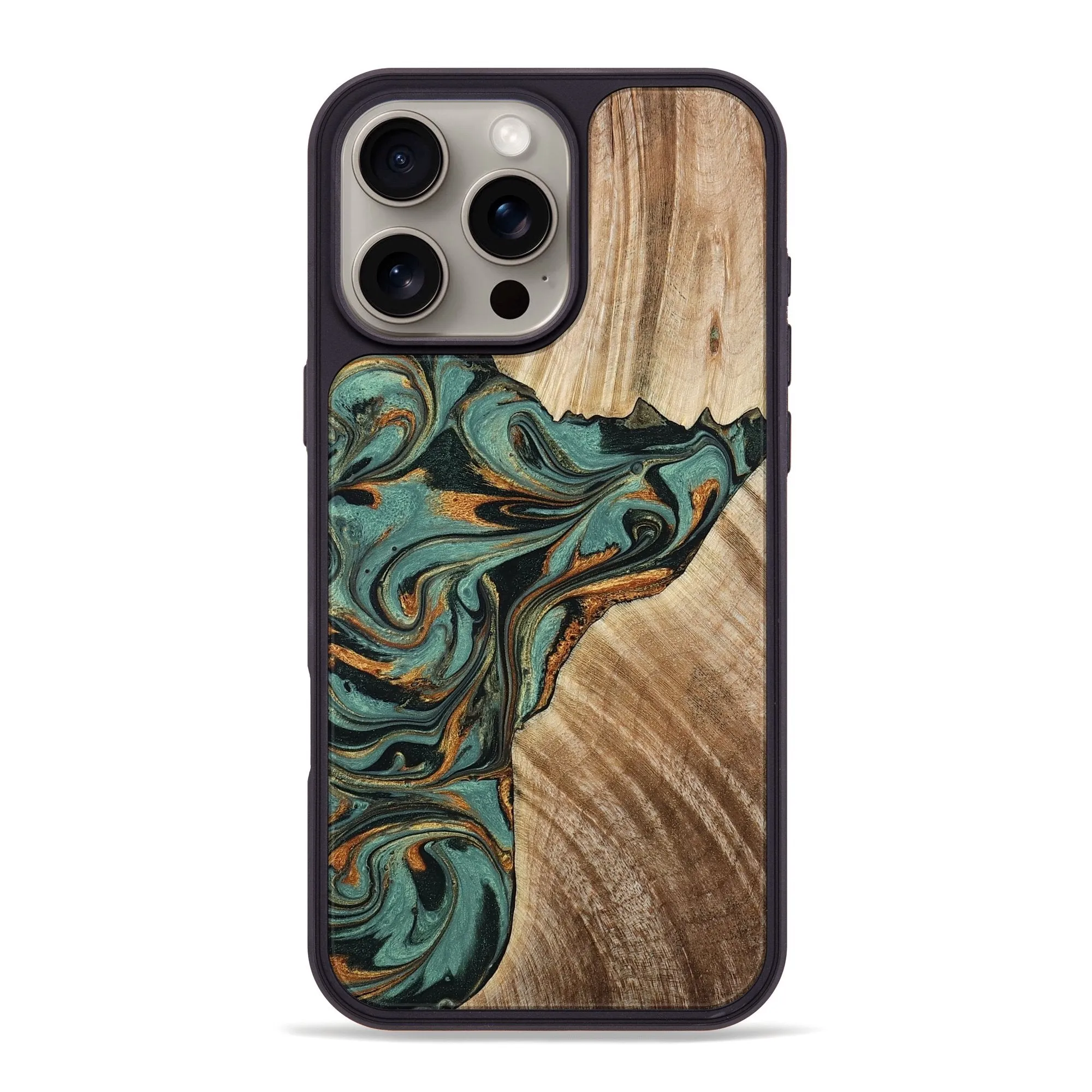 Anti Scratch Coating Anti Glare Iphone 16 Pro Max Wood Phone Case - Alena (Green, 780251)