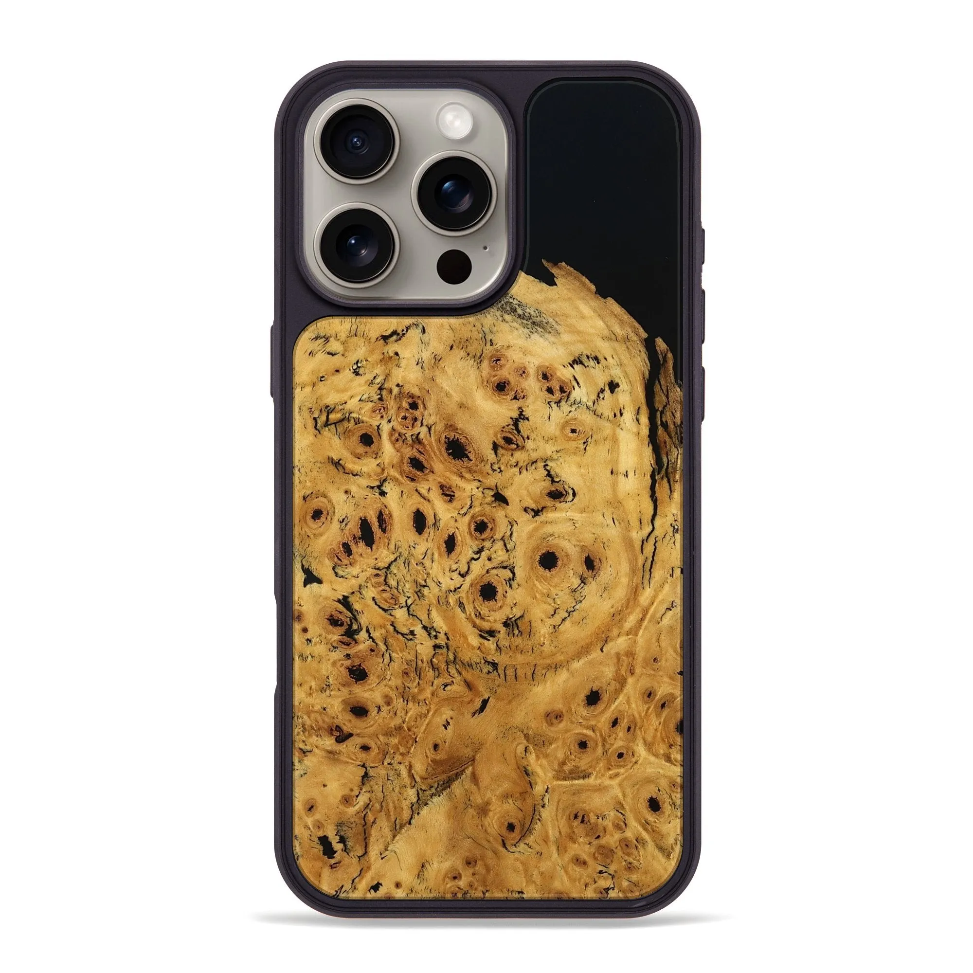 Grip Friendly Scratch Resistant Coating Iphone 16 Pro Max Wood Phone Case - Almeda (Wood Burl, 779323)