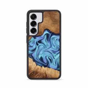 Galaxy S25 Wood Phone Case - Caden (Blue, 775891) Anti Reflection Screen
