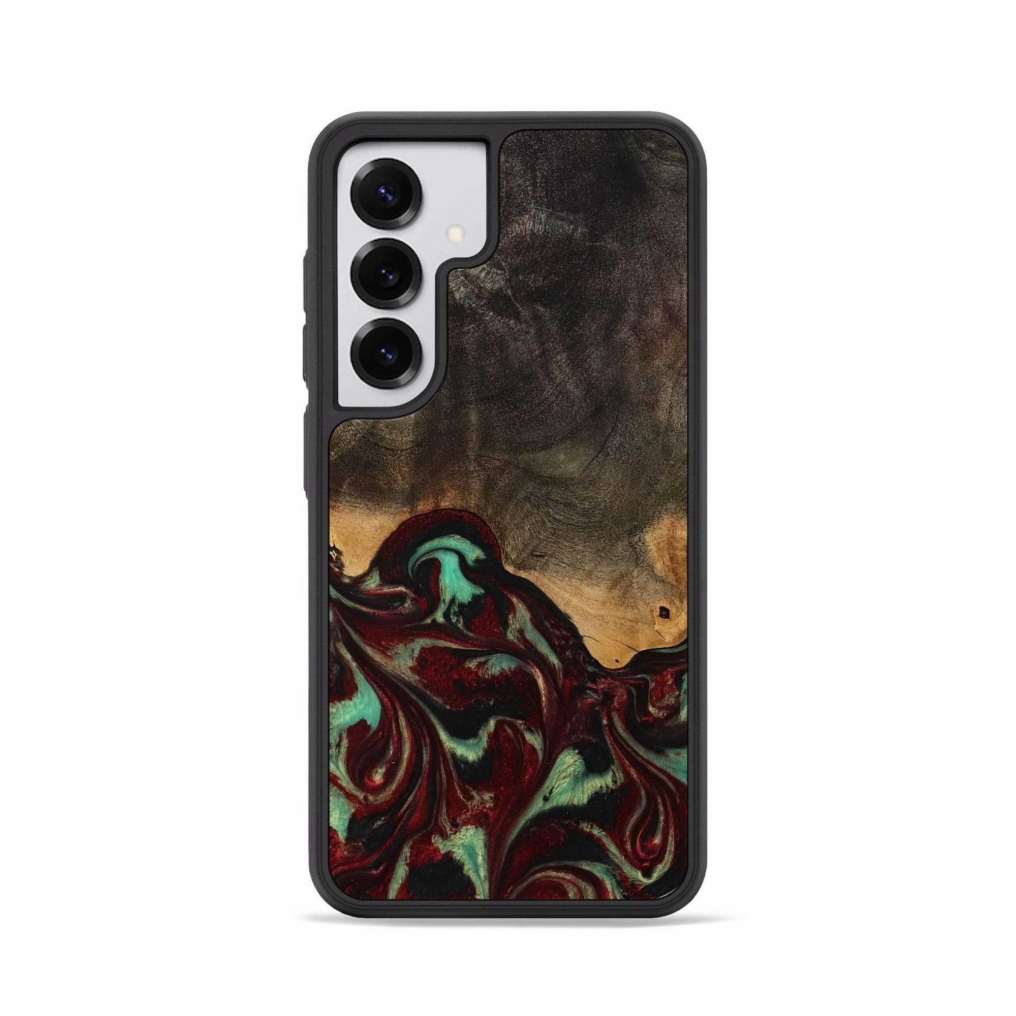 Anti Finger Grease Galaxy S25 Wood Phone Case - Ulises (Red, 770734)