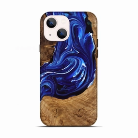 Anti Scratch Screen Iphone 13 Wood Live Edge Phone Case - Earline (Blue, 775611)