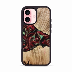 Anti Finger Grease Film Anti Finger Stain Iphone 16 Wood Phone Case - Cayla (Red, 776629)