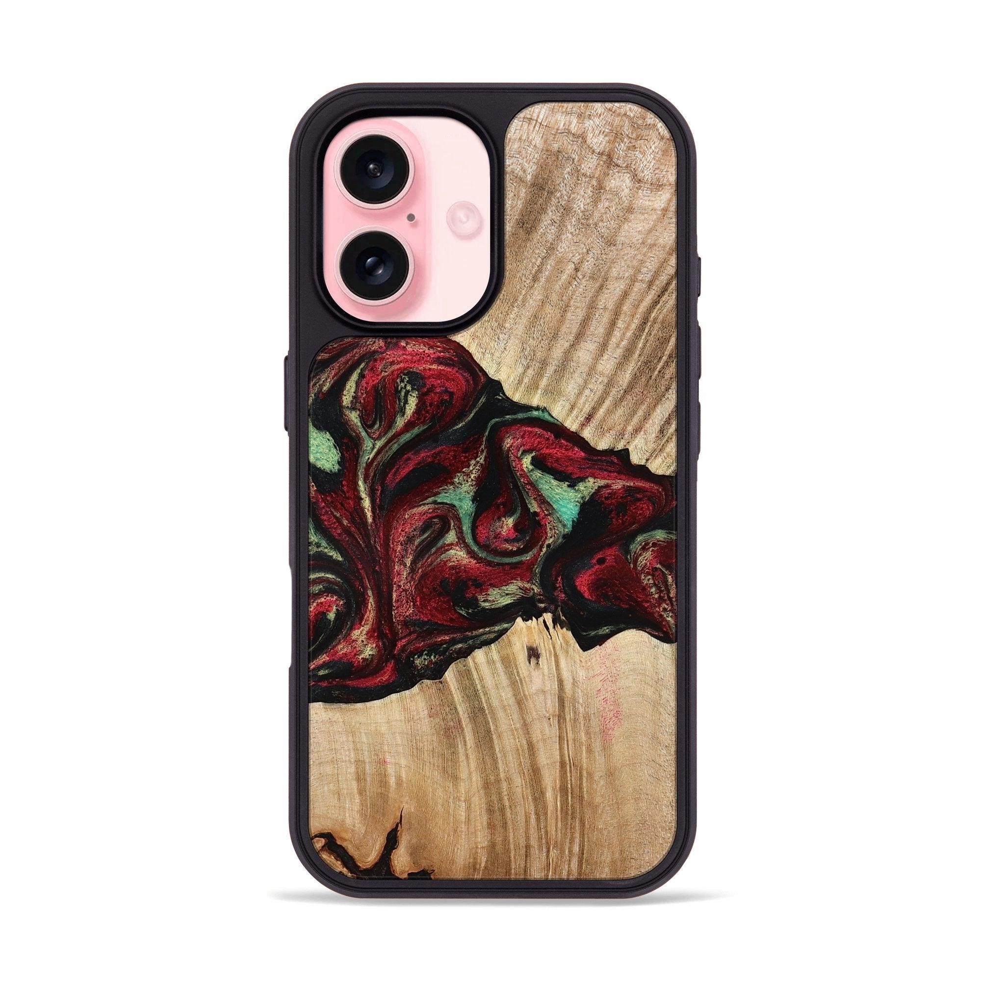 Anti Finger Grease Film Anti Finger Stain Iphone 16 Wood Phone Case - Cayla (Red, 776629)