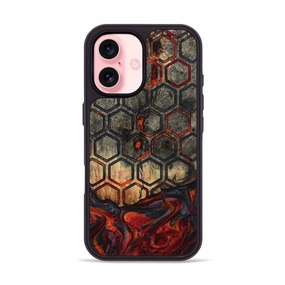 Shatterproof Glass Fingerprint Resistant Iphone 16 Wood Phone Case - Jerod (Pattern, 781729)