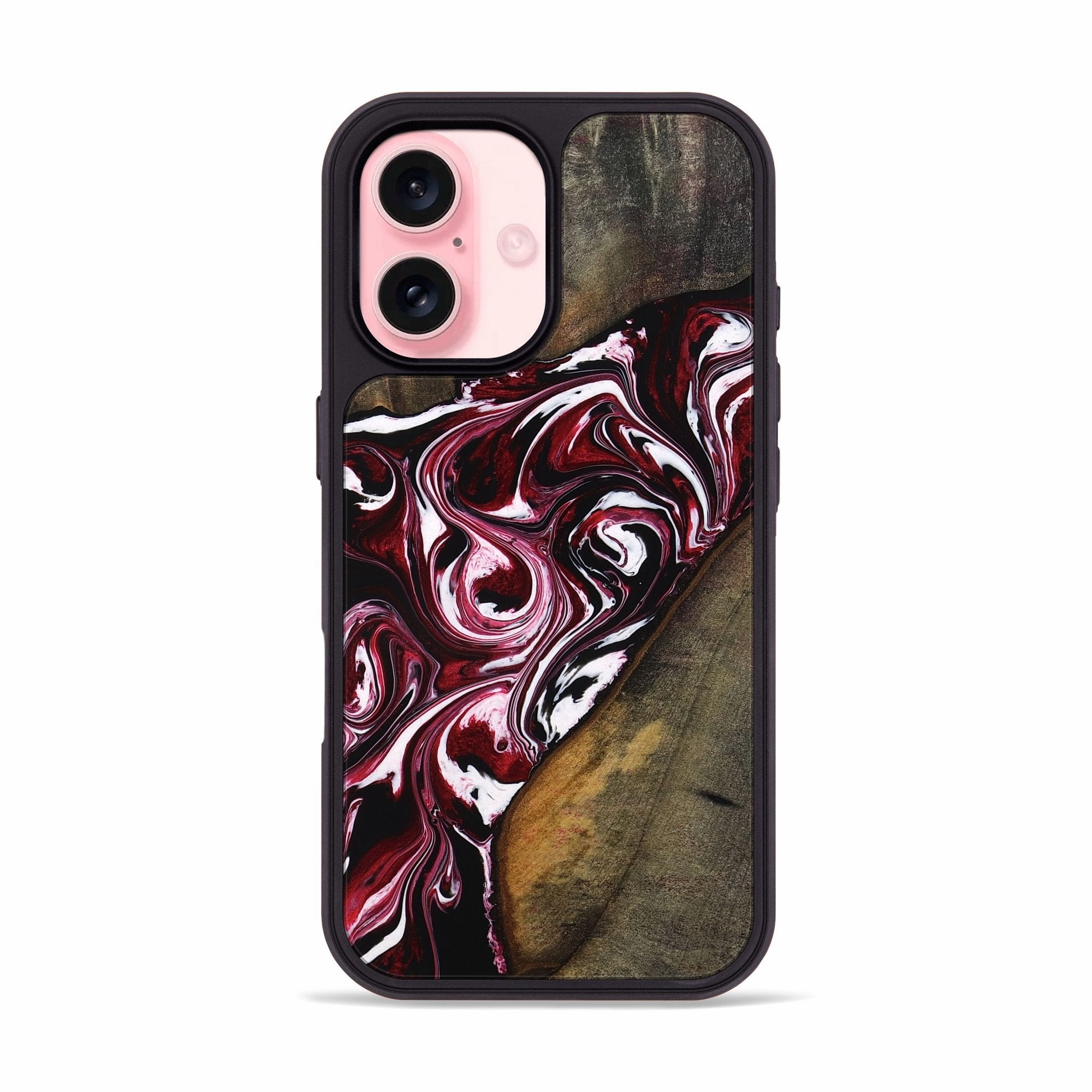 Iphone 16 Wood Phone Case - Monty (Red, 770367) Shock Proof Film Anti Static Film