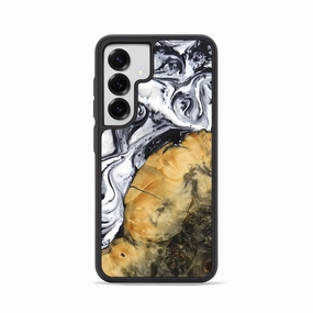 Edge to Edge Protection Anti Finger Oil Coating Galaxy S25 Wood Phone Case - Milena (Black & White, 771855)