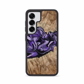 Galaxy S25 Wood Phone Case - Norita (Purple, 780427) Scratch Resistant Coating Crystal Clear