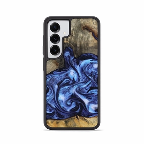 Fingerprint Resistant Coating Galaxy S25 Wood Phone Case - Tracey (Blue, 781801)