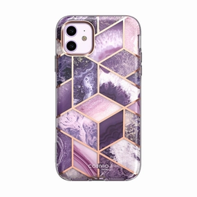 Iphone 11 Cosmo Case-Marble Purple Privacy Screen Smooth Touch