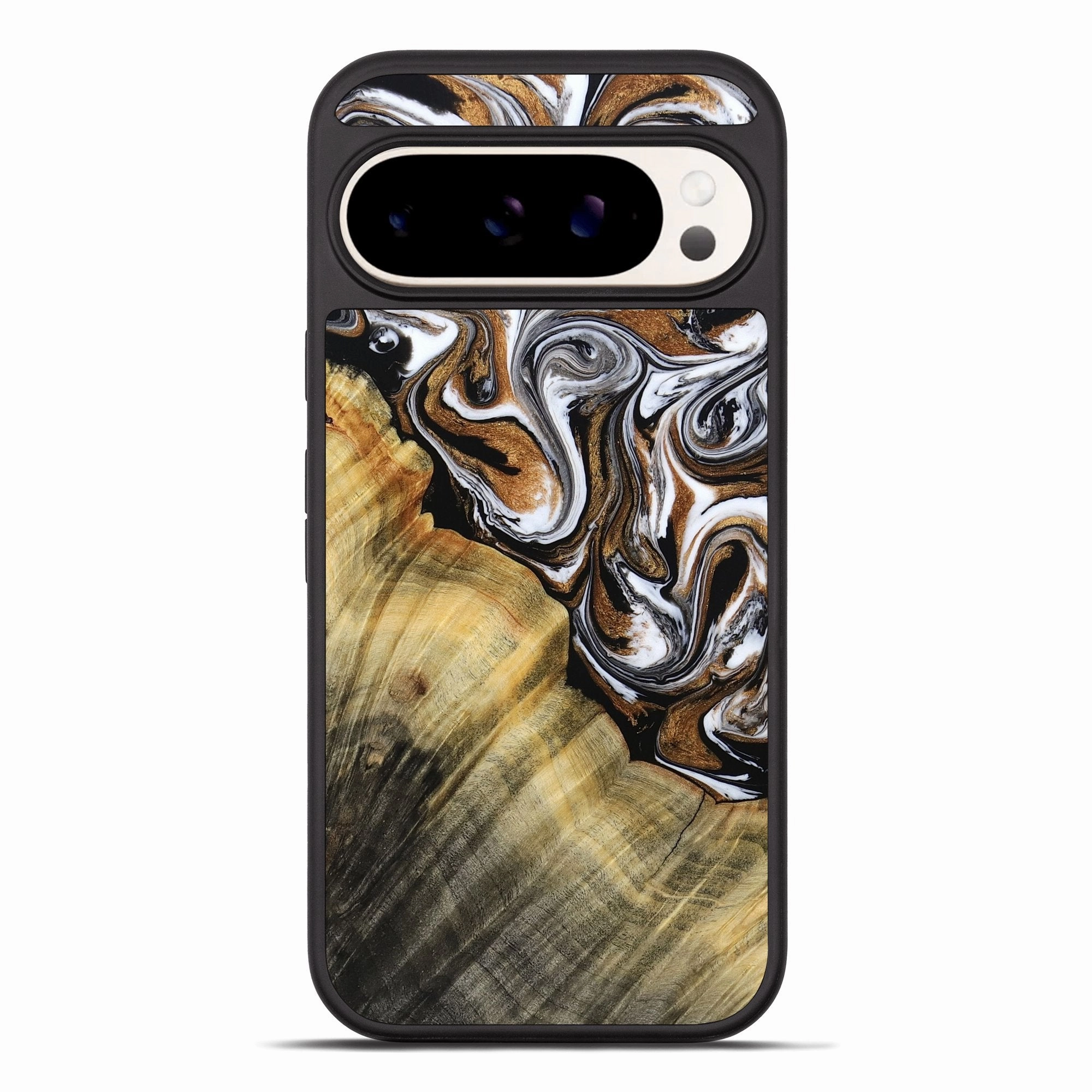 Pixel 10 Pro Xl Wood Phone Case - Spring (Black & White, 779207) Easy Apply