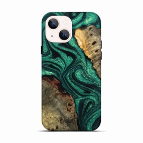 Anti Scratch Screen Bubble Free Installation Iphone 13 Wood Live Edge Phone Case - Jeanna (Green, 776873)
