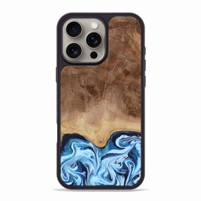 Anti Fog Iphone 16 Pro Max Wood Phone Case - Lylah (Blue, 760074)
