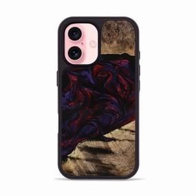 Iphone 16 Wood Phone Case - Lettie (Red, 771188) Smooth Touch Film