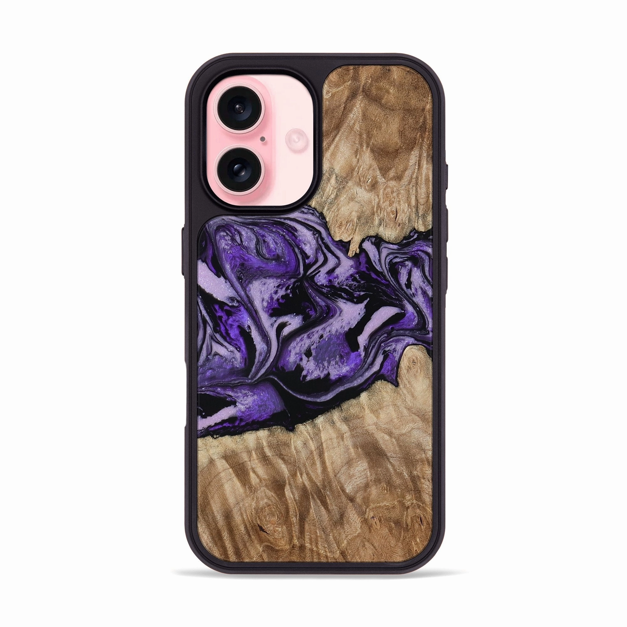 Iphone 16 Wood Phone Case - Norita (Purple, 780427) Shock Guard