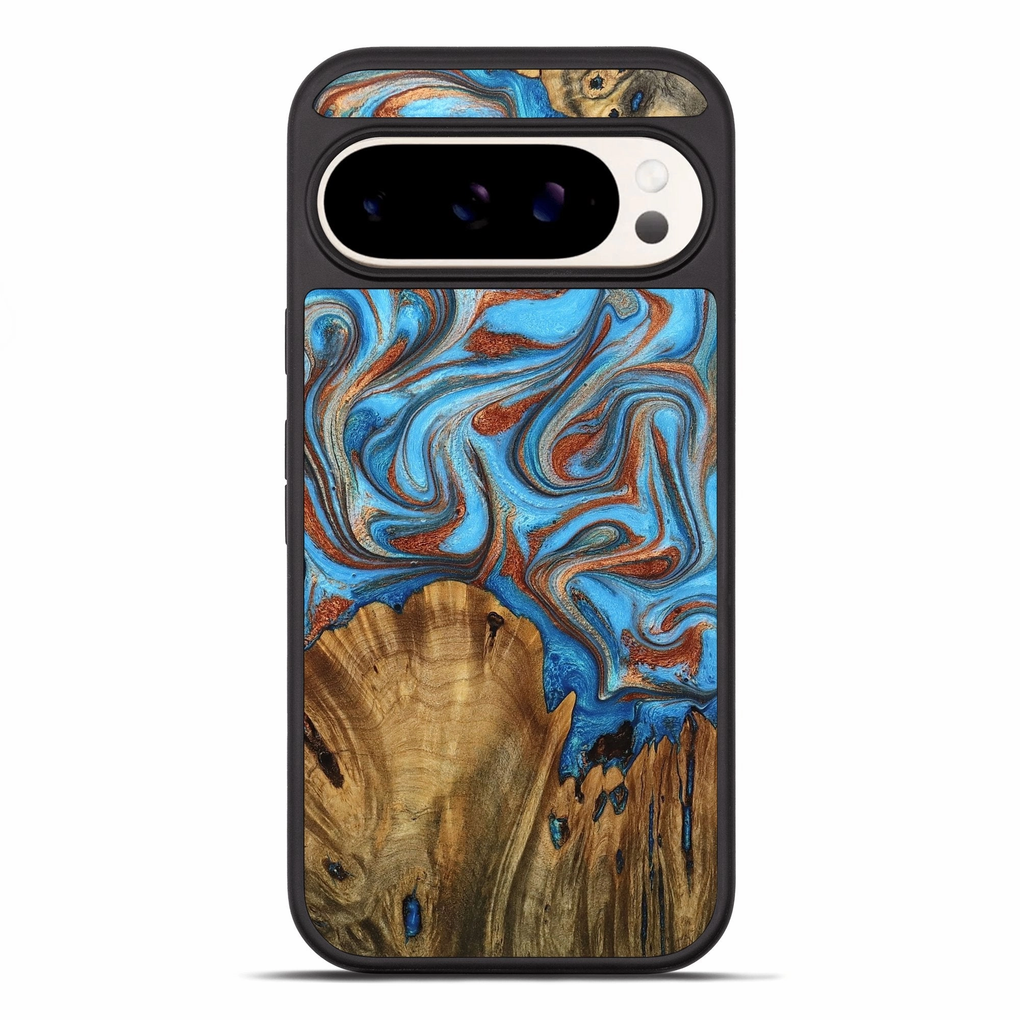 Anti Scratch Screen Bubble Free Screen Pixel 10 Pro Xl Wood Phone Case - Montana (Teal & Gold, 771482)