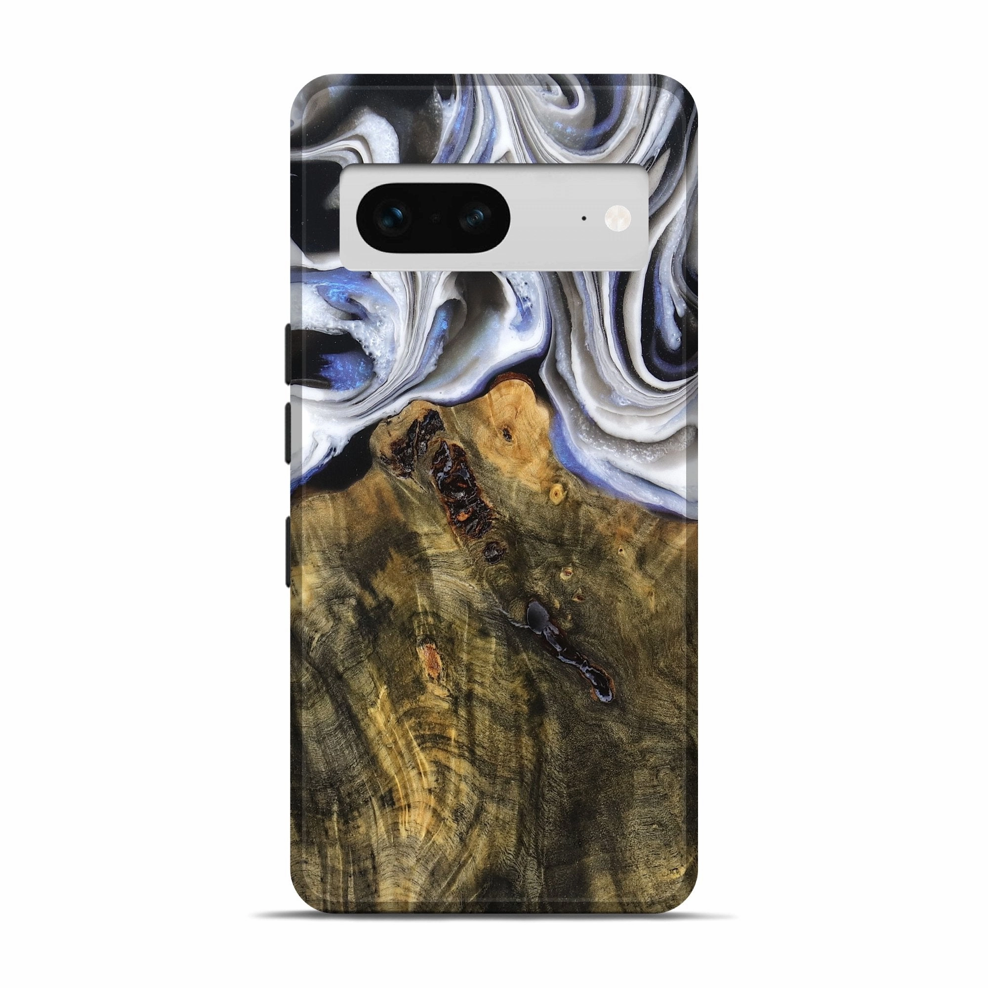 Pixel 7 Wood Live Edge Phone Case - Deven (Black & White, 781254) Scratch Resistant Coating Screen Defense