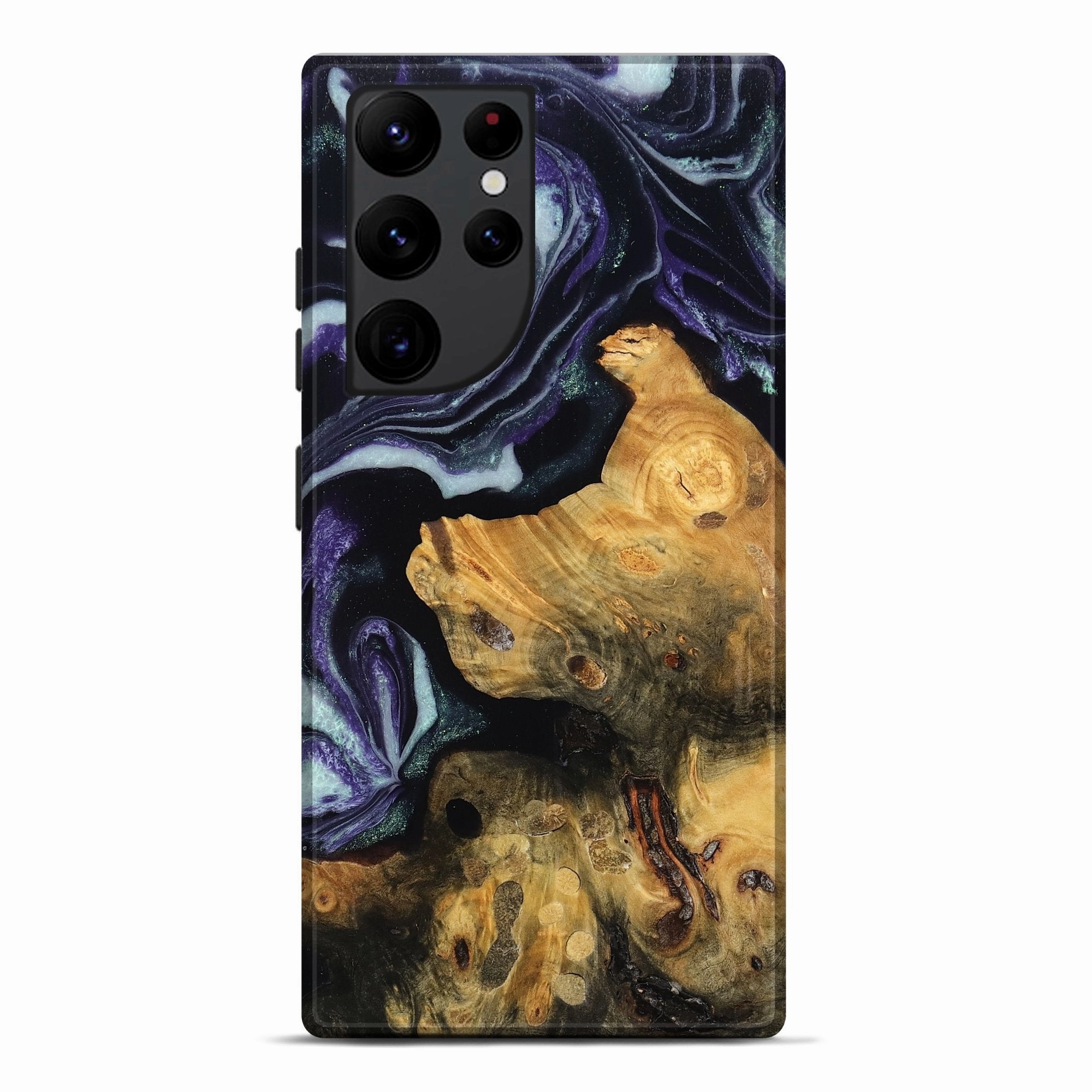 Galaxy S22 Ultra Wood Live Edge Phone Case - Dessie (Purple, 781010) Anti Reflection Anti Glare