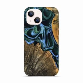 Iphone 13 Wood Live Edge Phone Case - Leota (Green, 778772) Protective Film Anti Fingerprint Screen