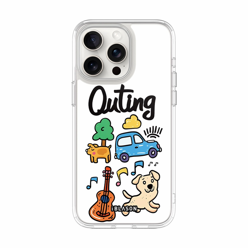 Iphone 16 Pro Max Halo Magsafe Cute Phone Case - Outing Shatterproof Glass Shock Proof Film