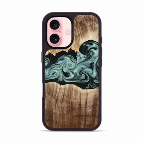Anti Scratch Coating Iphone 16 Wood Phone Case - Alessia (Green, 778675)