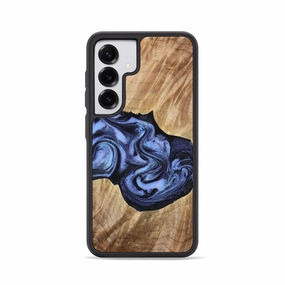 Galaxy S25 Wood Phone Case - Semaj (Blue, 777167) Rounded Edges
