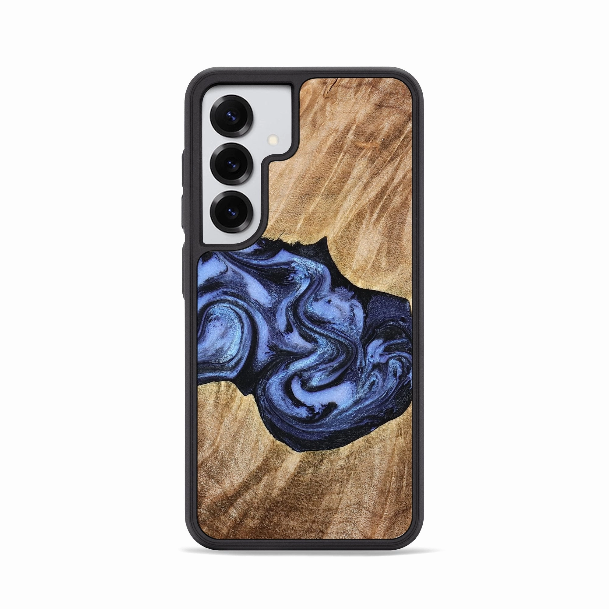 Galaxy S25 Wood Phone Case - Semaj (Blue, 777167) Rounded Edges
