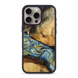 Smooth Touch Iphone 16 Pro Max Wood Phone Case - Eldred (Teal & Gold, 778292)