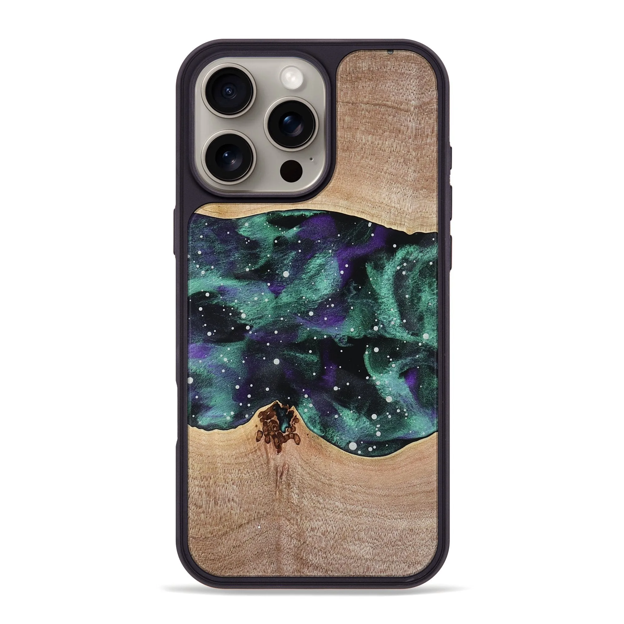 Shock Absorbing Edge to Edge Protection Iphone 16 Pro Max Wood Phone Case - Rollie (Cosmos, 778429)